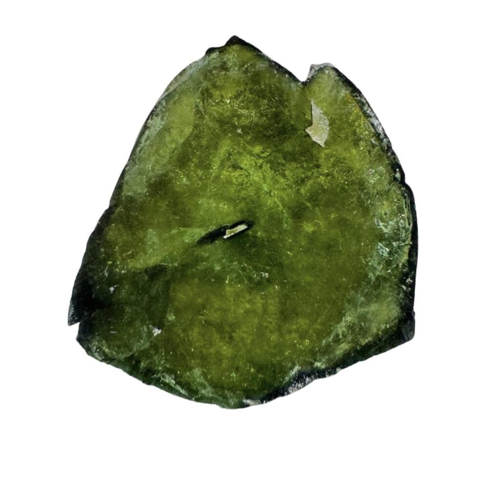 19 carats Green Tourmaline Crystal Slice Custom Cabochon Specimen #9